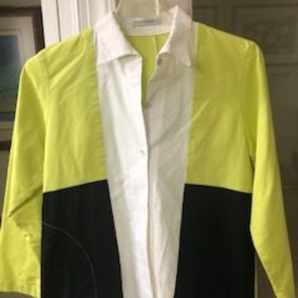 Lightweight jacket by Vitamin black, white, neon green